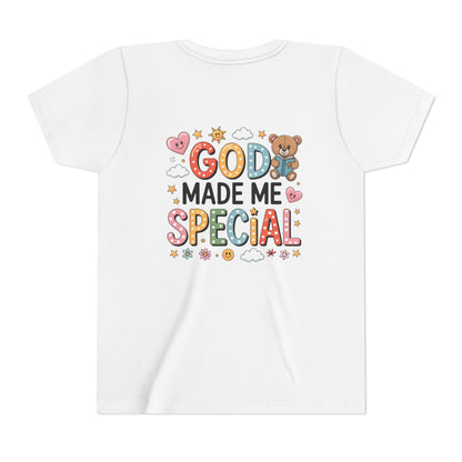 Youth Tee — "God Made Me Special" Cute Christian Kids T-Shirt