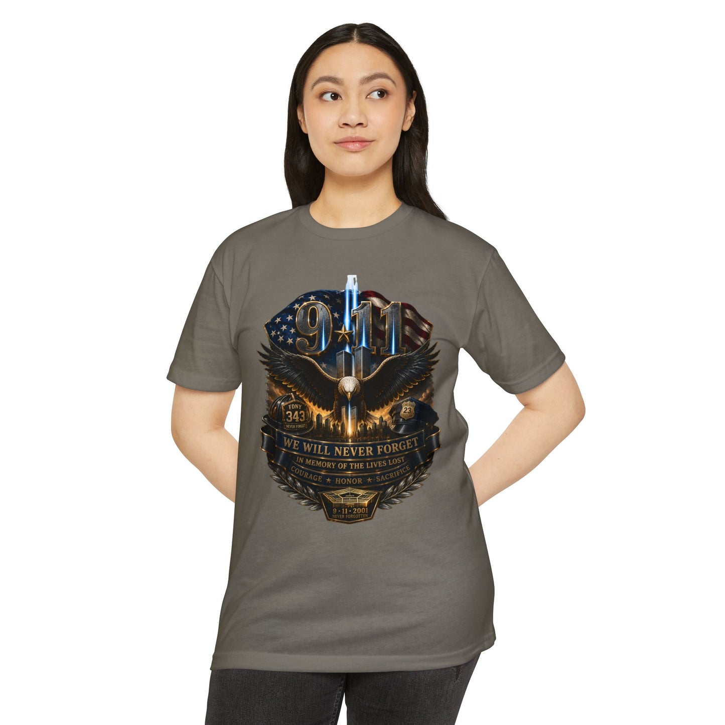 9/11 Remembrance T-Shirt — "We Will Never Forget" Tribute Tee