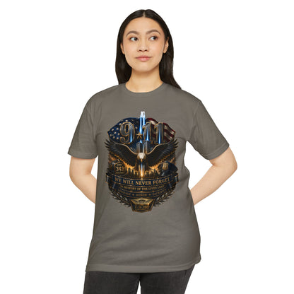 9/11 Remembrance T-Shirt — "We Will Never Forget" Tribute Tee