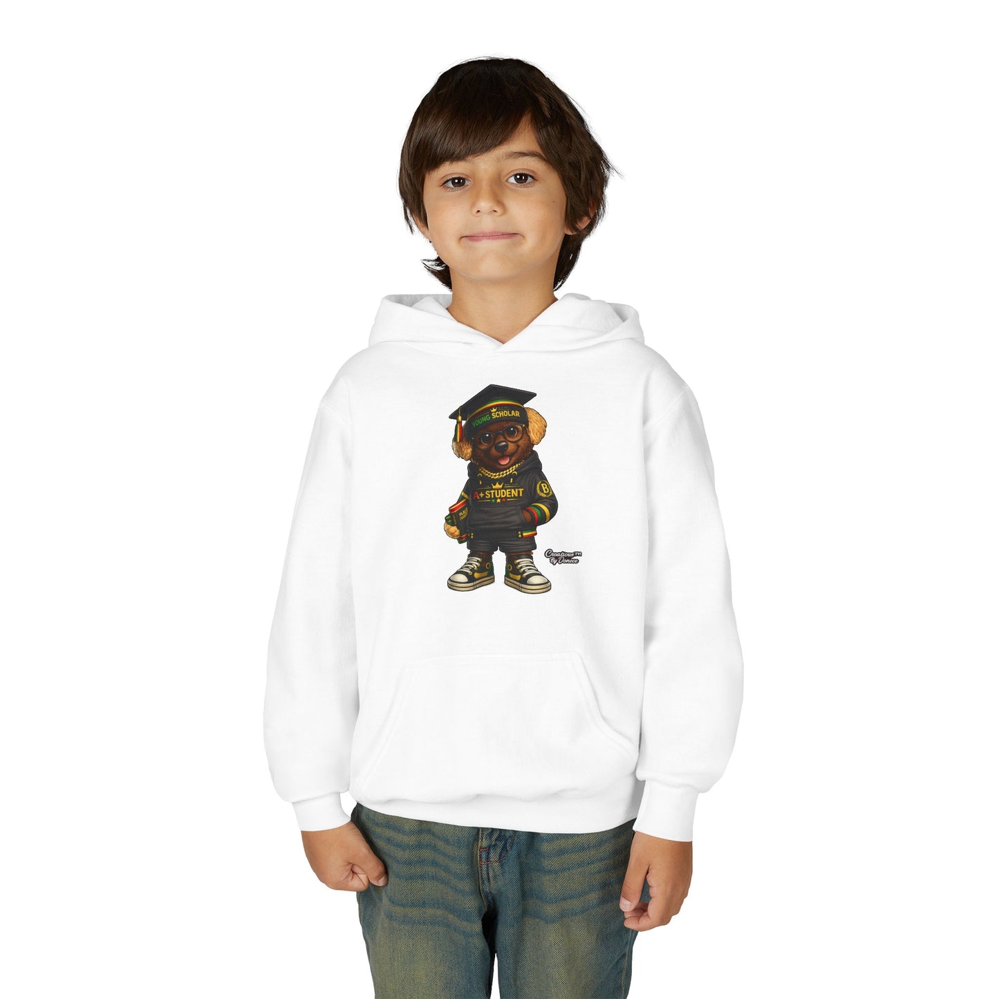 Youth Graduation Bear Hoodie – "Future Student" Cute Cap & Gown Sweatshirt