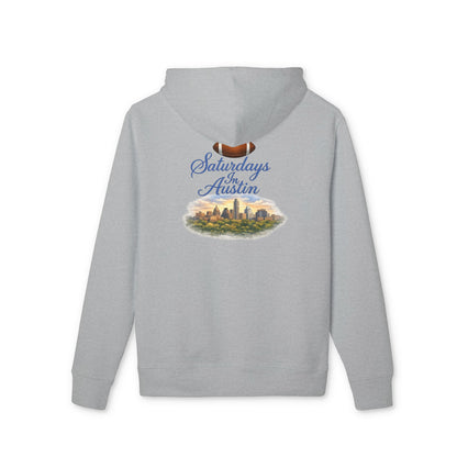 Saturdays in Austin Hoodie — Austin Skyline & Coffee Graphic