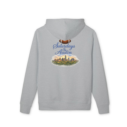 Saturdays in Austin Hoodie — Austin Skyline & Coffee Graphic