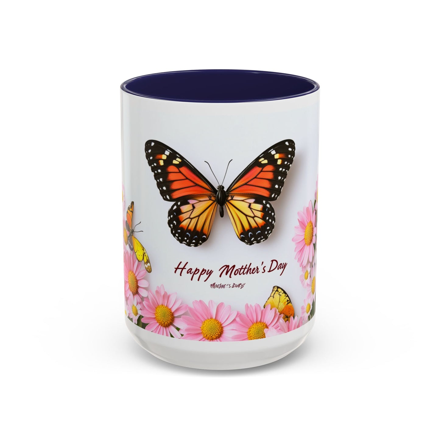 Mother's Day Butterfly Coffee Mug — "Happy Mother's Day" Floral 11/15oz Accent Mug