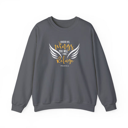 Under His Wings You Will -find Refuge Psalm 91:4 Sweatshirt