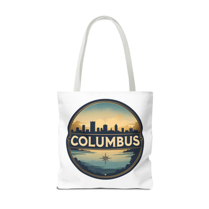Columbus Skyline Tote Bag — Retro Cityscape Canvas Tote