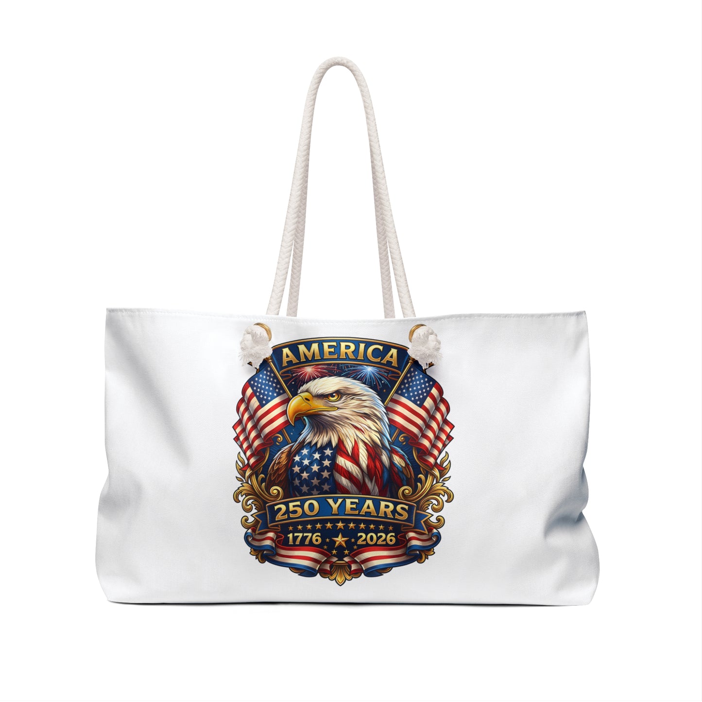 America 250th Anniversary Weekender Bag — Patriotic Bald Eagle Flag Travel Tote (1776–2026)