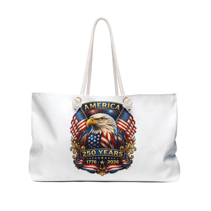 America 250th Anniversary Weekender Bag — Patriotic Bald Eagle Flag Travel Tote (1776–2026)