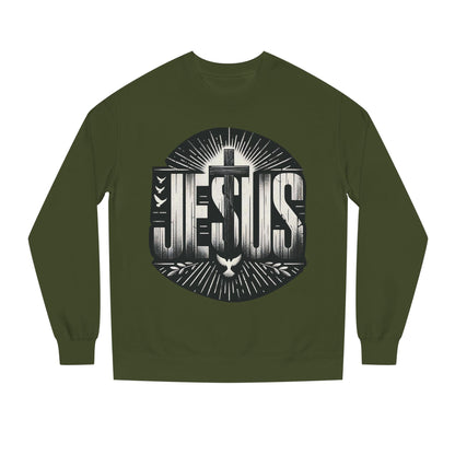 Jesus Graphic Sweatshirt — Vintage Cross & Dove Christian Crewneck