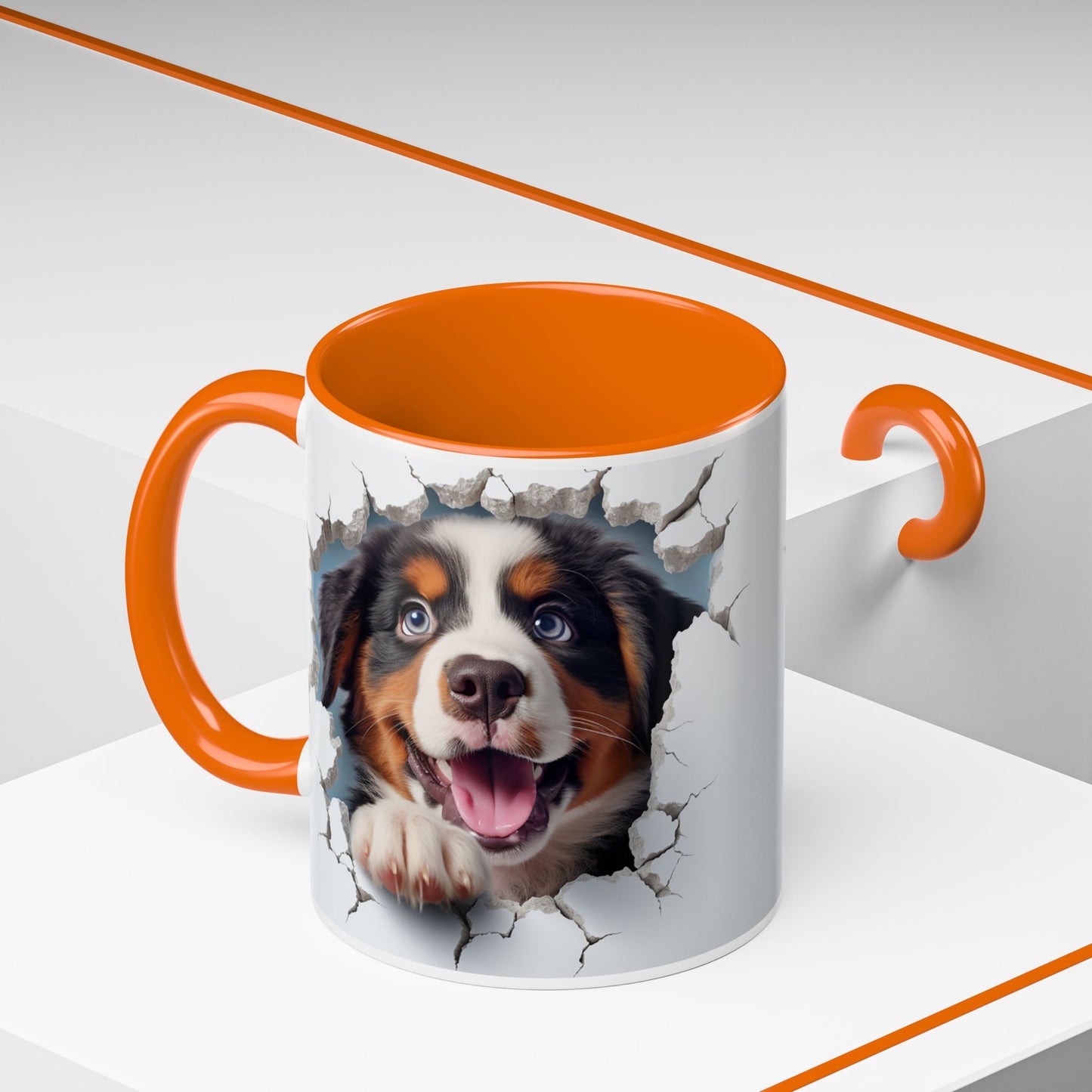 Bernese Mountain Dog 3D Breakthrough Accent Coffee Mug – Playful Pup Gift (11/15oz)
