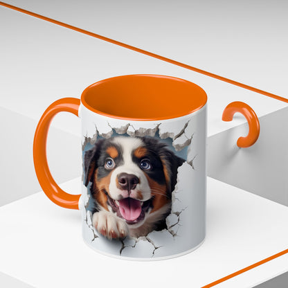 Bernese Mountain Dog 3D Breakthrough Accent Coffee Mug – Playful Pup Gift (11/15oz)