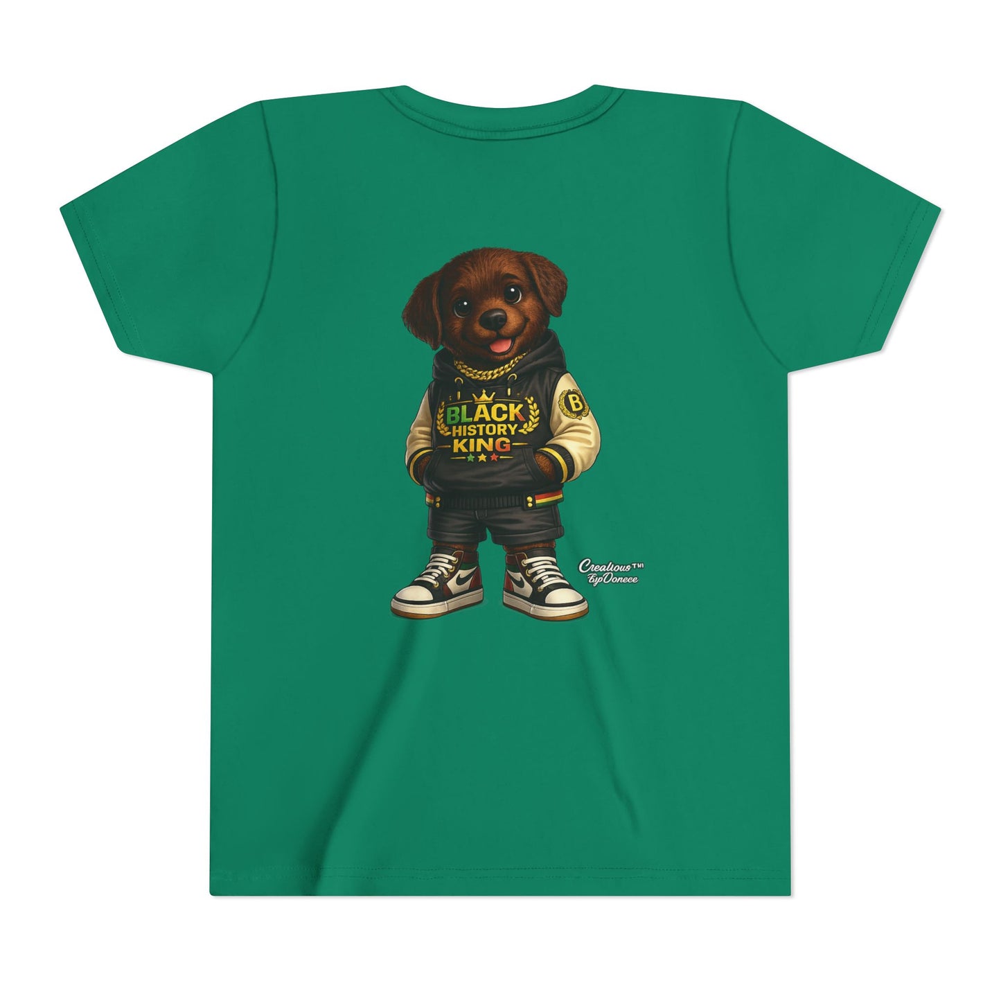 Youth Tee — 'Black History King' Puppy Graphic Shirt