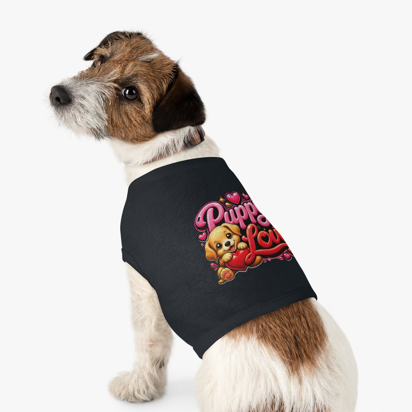 Puppy Love Pet Tank Top — Cute Puppy Heart Graphic Dog Shirt