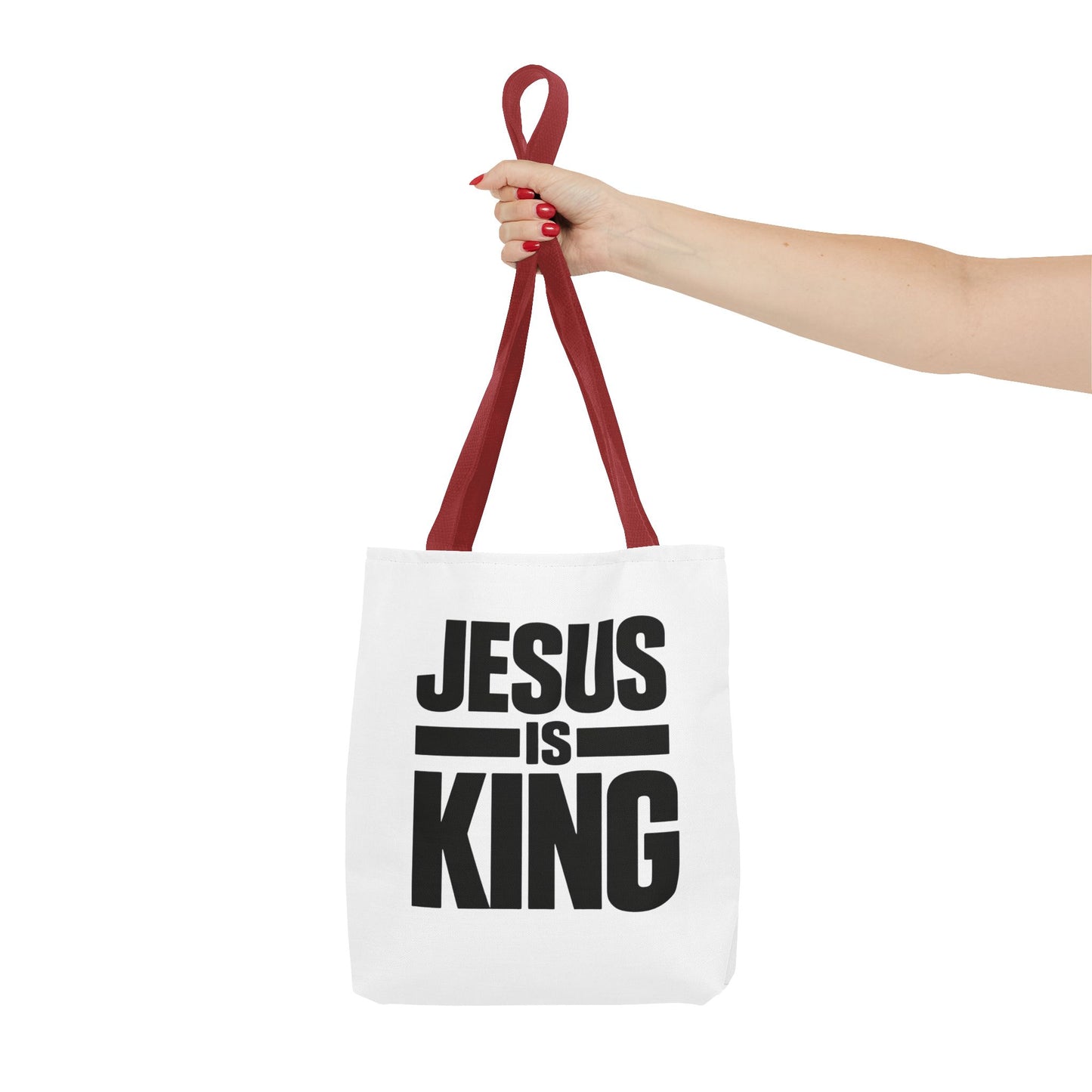 Jesus Is King Tote Bag - Christian Faith Canvas Grocery & Church Book Bag