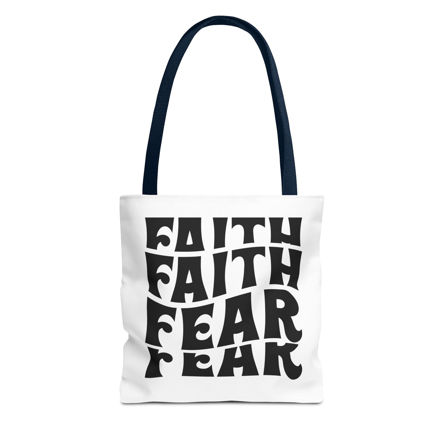Faith Over Fear Tote Bag – Bold Retro Typography Canvas Tote