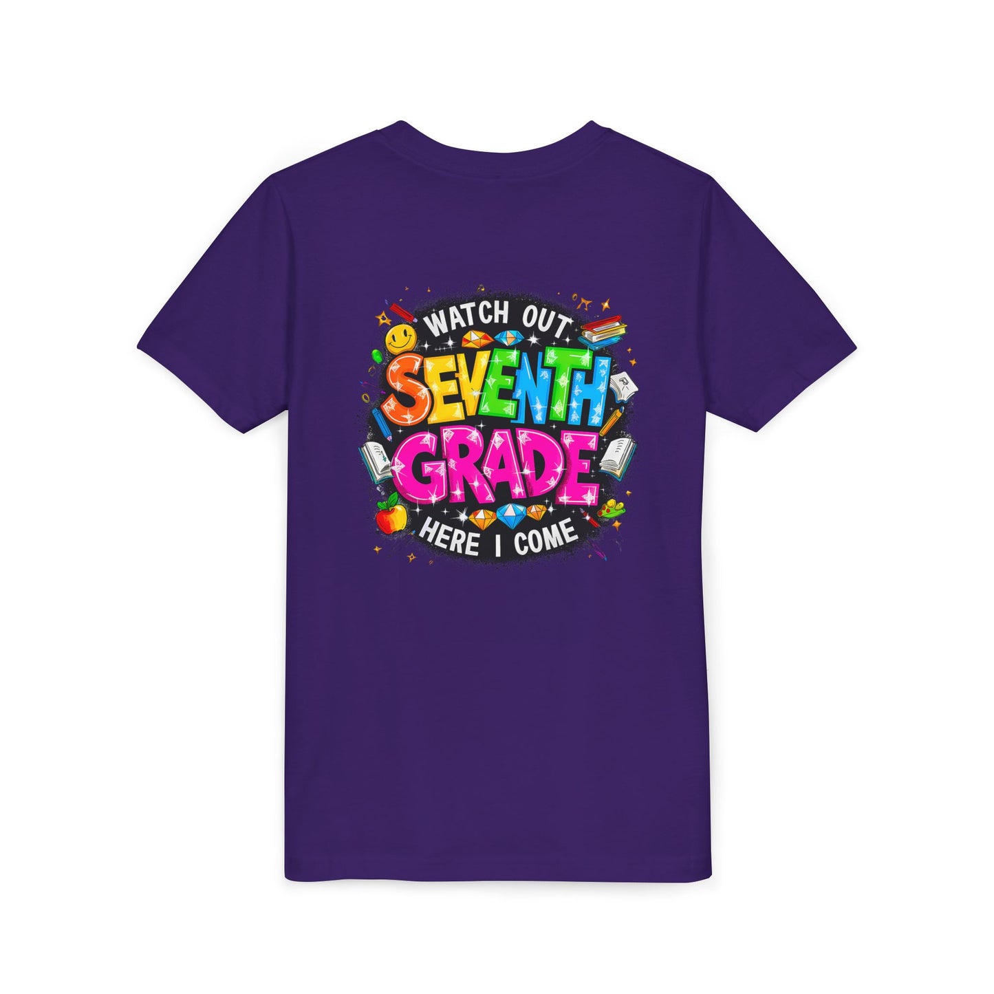 Seventh Grade Kids T‑Shirt — "Watch Out Seventh Grade Here I Come" Back‑to‑School Tee