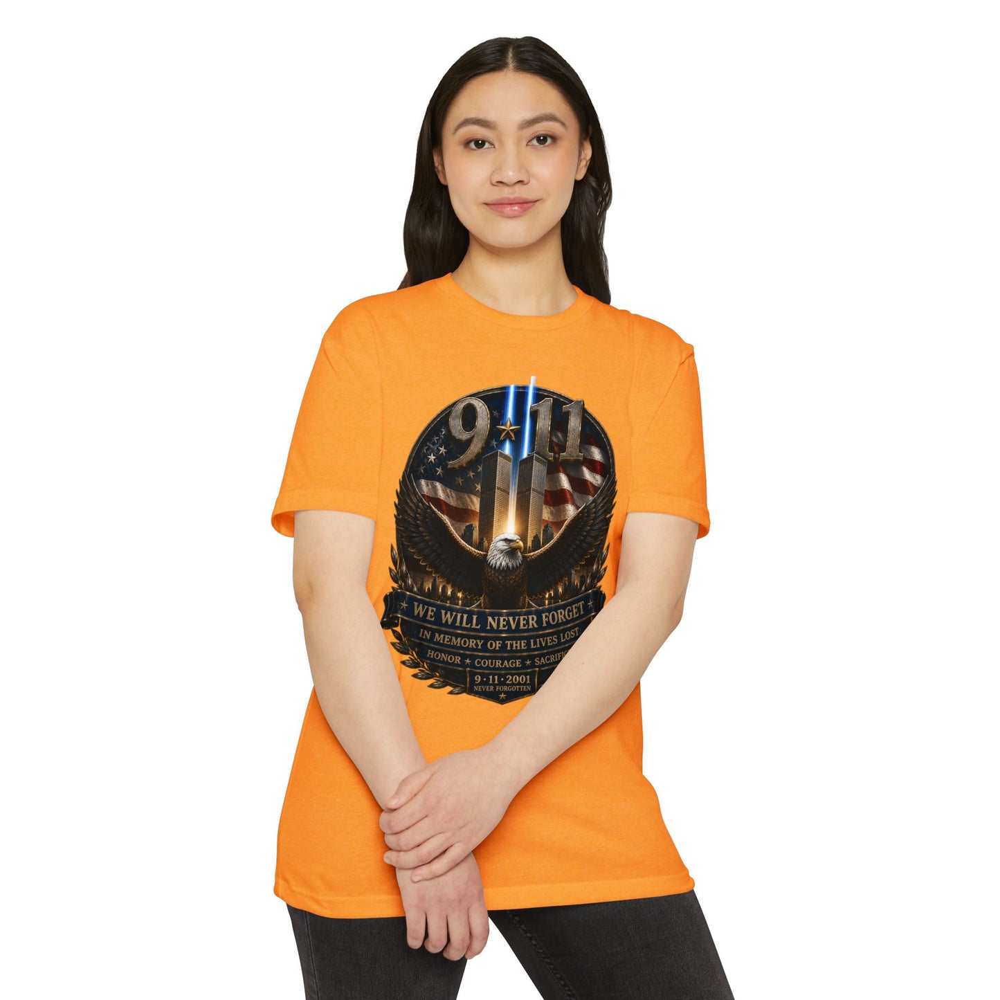 9/11 Memorial Eagle T-Shirt — We Will Never Forget Patriotic Tribute Tee