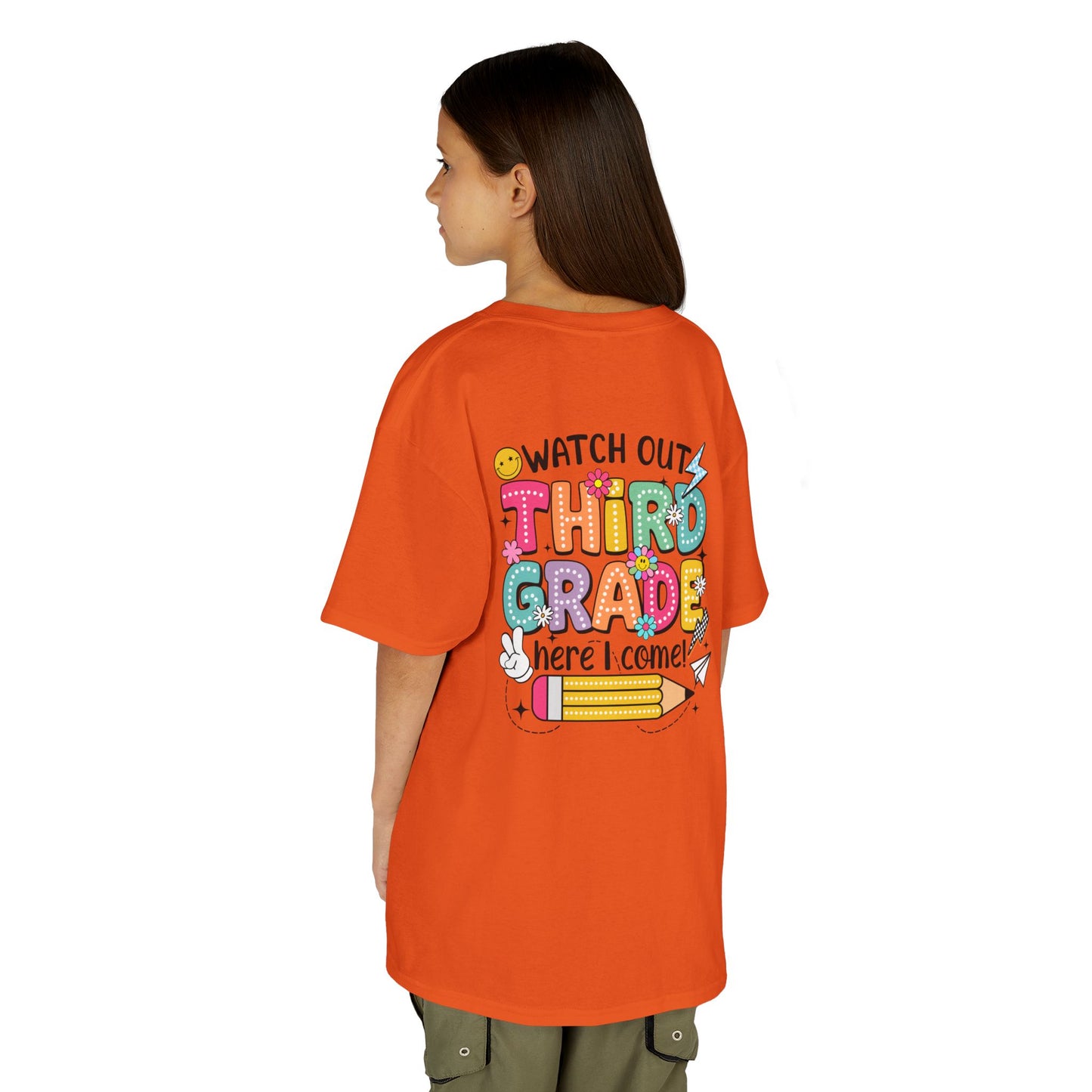 Third Grade Back to School Kids Tee — "Watch Out Third Grade Here I Come"