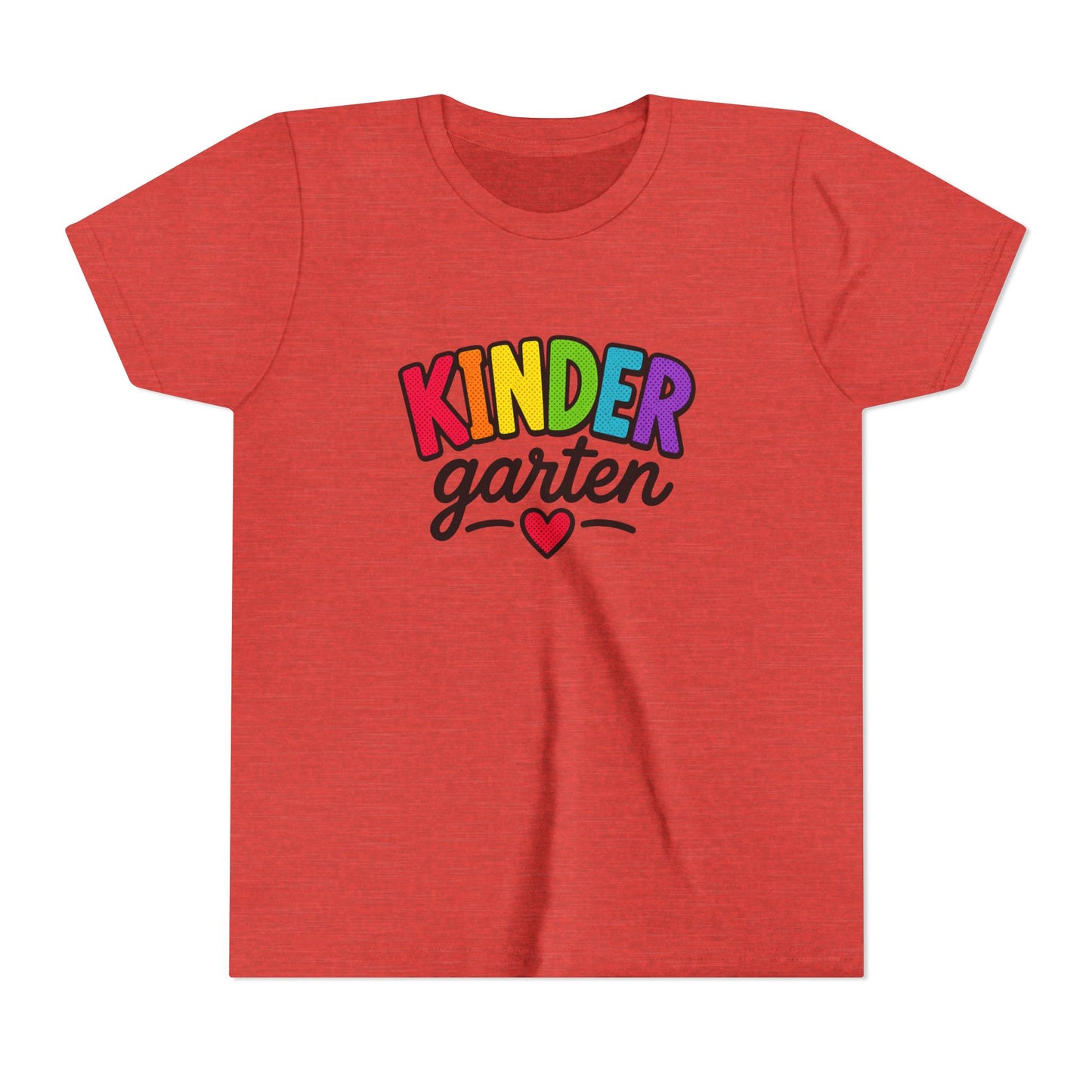 Kindergarten Rainbow Youth Tee — 'Kindergarten' Colorful Back-to-School Shirt