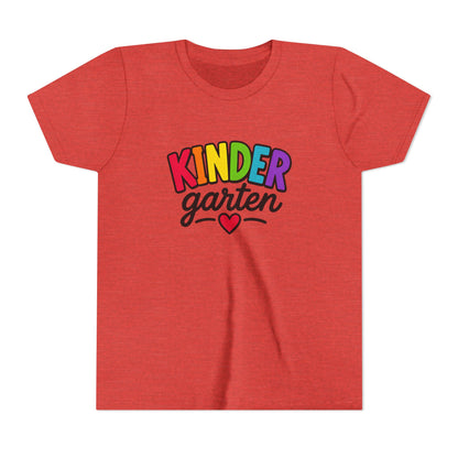 Kindergarten Rainbow Youth Tee — 'Kindergarten' Colorful Back-to-School Shirt