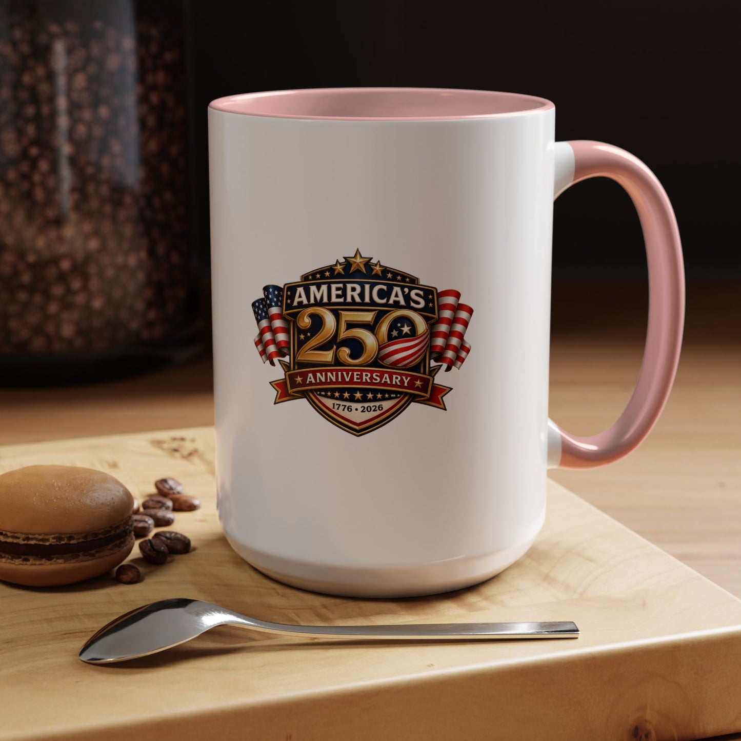 25th Anniversary America Accent Coffee Mug — Patriotic Flag Keepsake (11/15 oz)