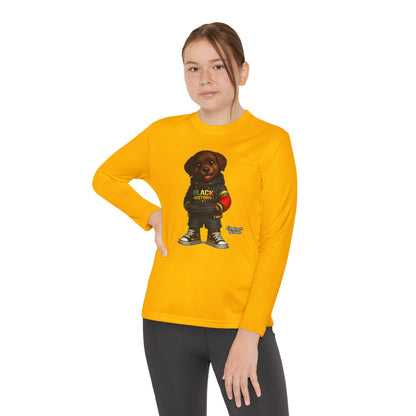 Kids Long Sleeve Tee — Rasta Teddy 'Black Excellence' Graphic