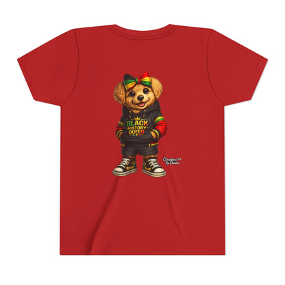 Youth Tee — Black History Queen Bear Graphic T-Shirt