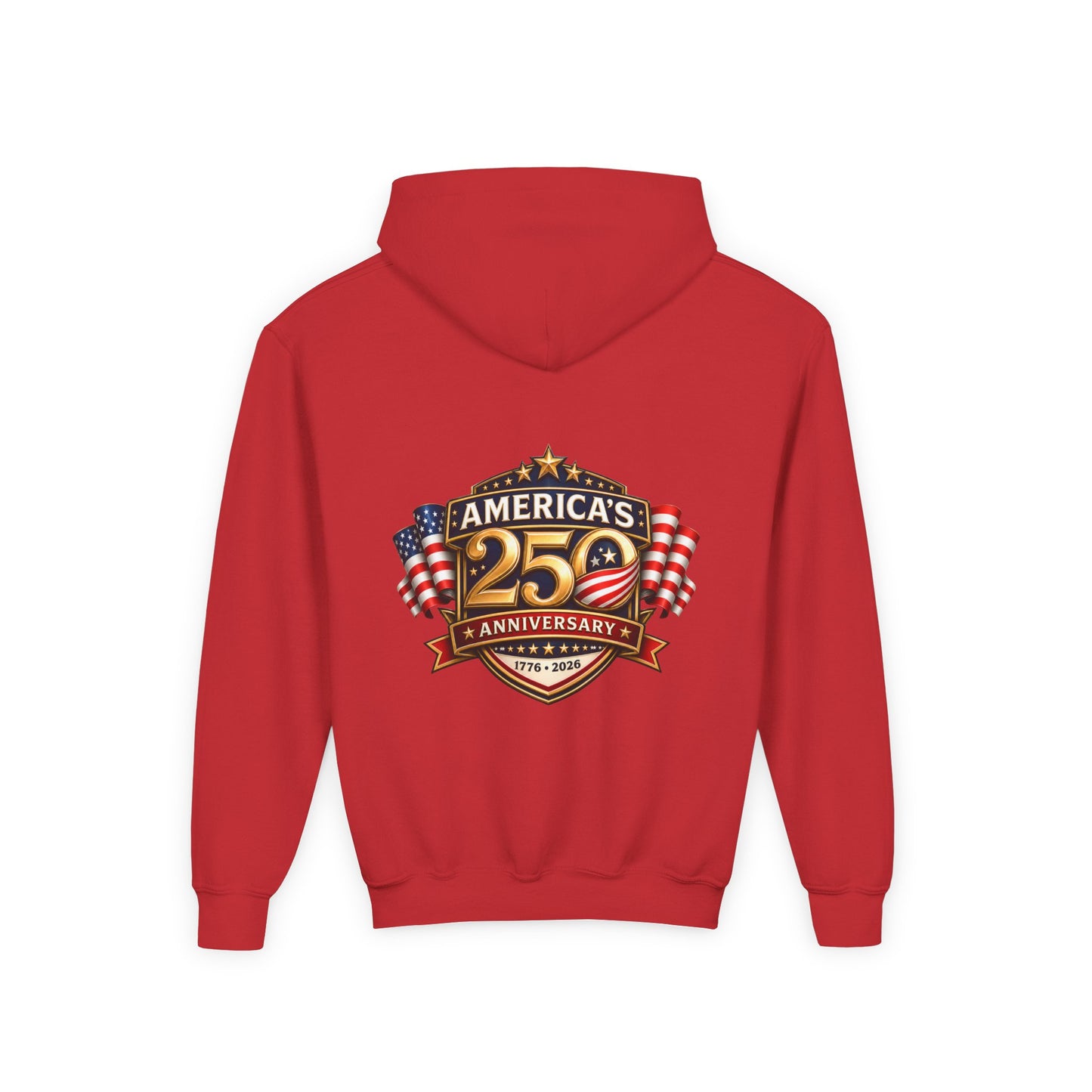 Youth Hoodie — "America's 250th Anniversary" Patriotic 1776-2026 Celebration Design