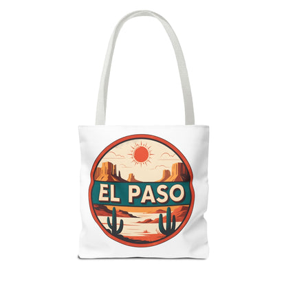El Paso Desert Sunset Tote Bag — Vintage Southwestern Travel Canvas Tote
