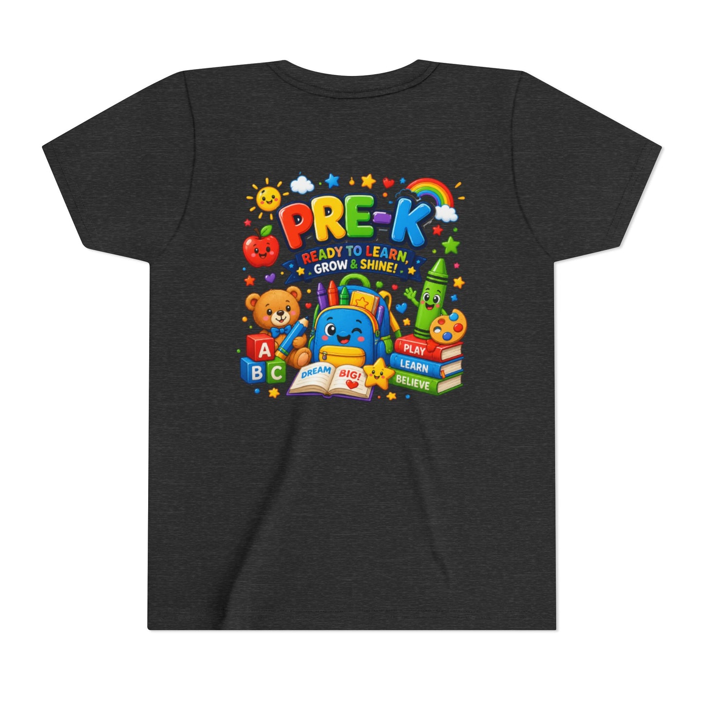 Pre-K Ready To Learn Kids T-Shirt — Colorful Preschool Back-to-School Tee