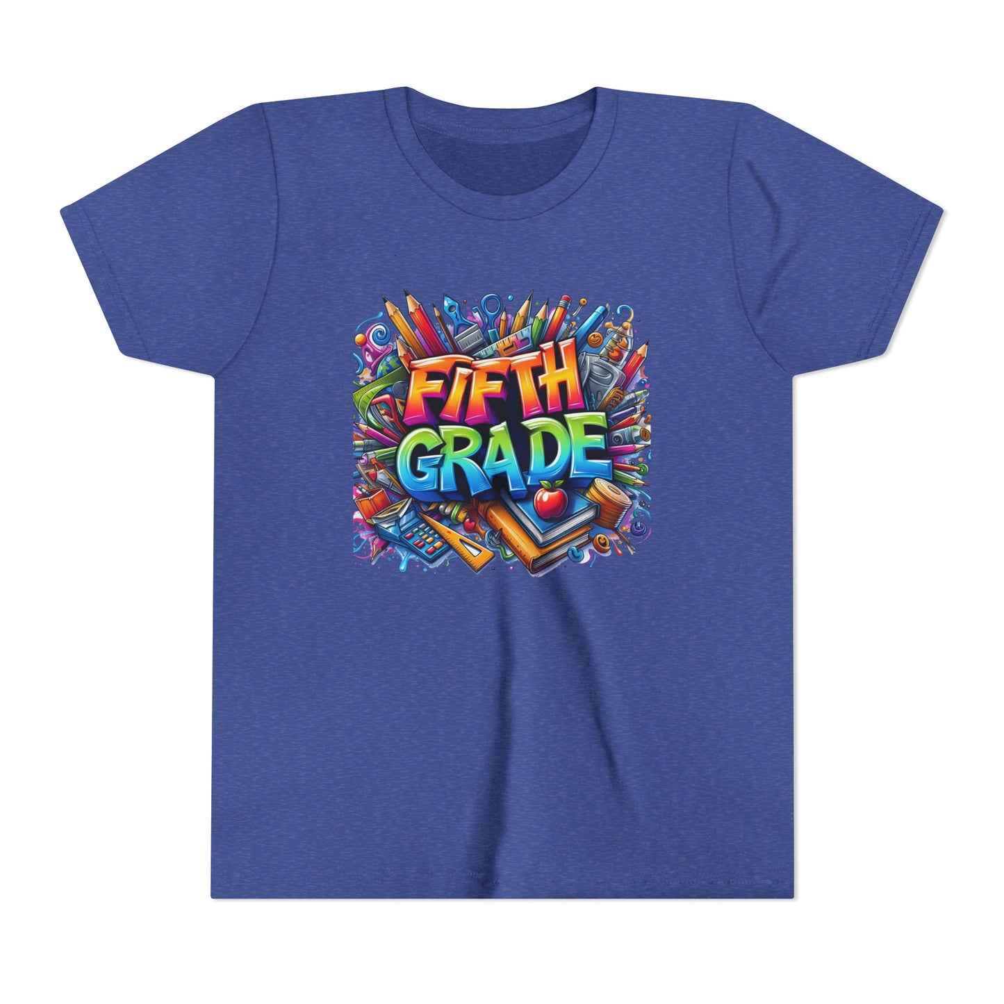 Fifth Grade Kid's Tee - Colorful School Supplies Back to School T-Shirt