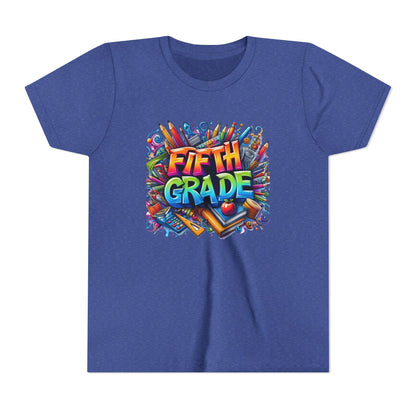Fifth Grade Kid's Tee - Colorful School Supplies Back to School T-Shirt