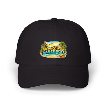 I Love San Diego Dad Cap — Vintage Beach Souvenir Hat