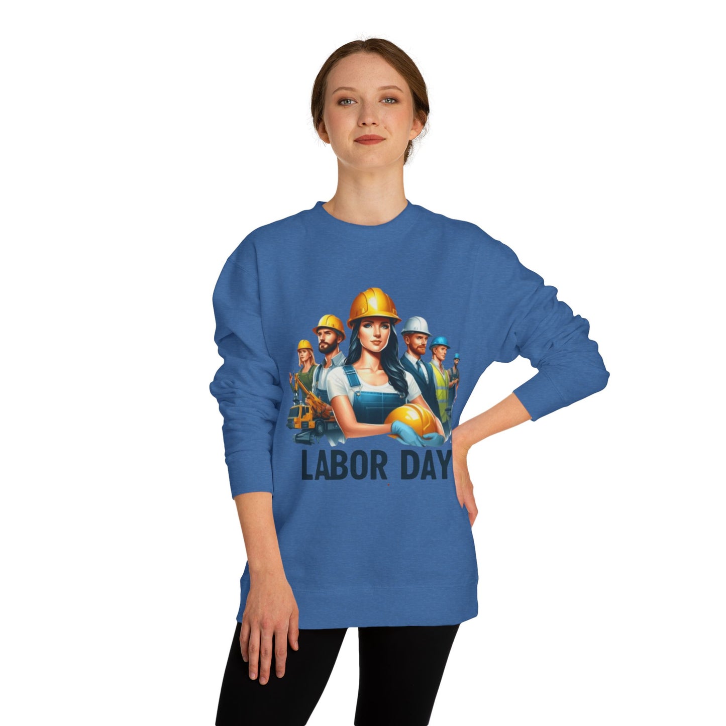 Labor Day Crewneck Sweatshirt — Construction Workers Graphic
