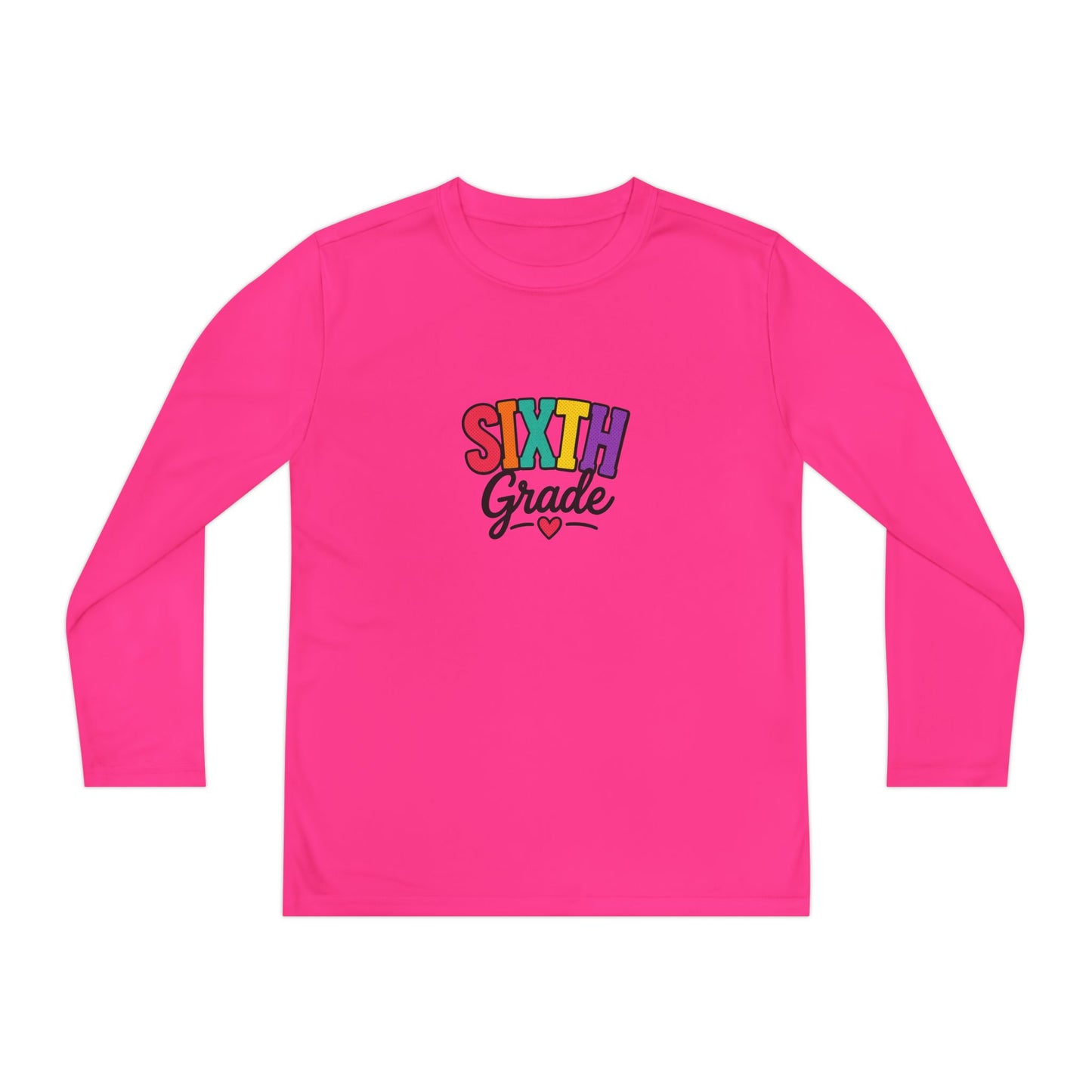 Sixth Grade Youth Long Sleeve Tee - Colorful Back-to-School Shirt