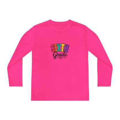 Sixth Grade Youth Long Sleeve Tee - Colorful Back-to-School Shirt