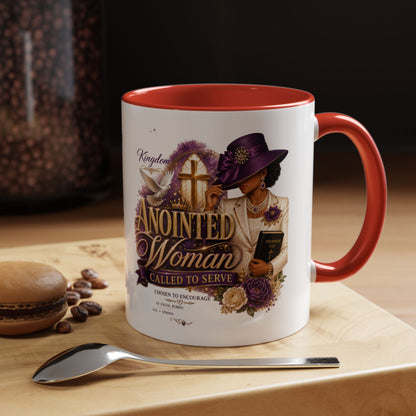 Anointed Woman Coffee Mug — Faithful, Called to Serve Accent Mug (11/15oz)