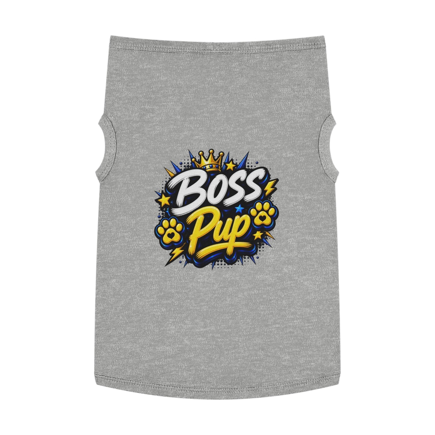 Boss Pup Pet Tank Top — Crowned 'Boss Pup' Graphic Dog Tank