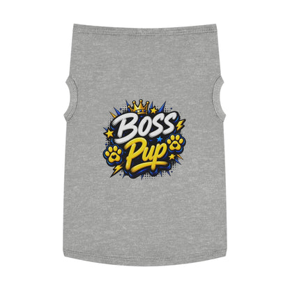 Boss Pup Pet Tank Top — Crowned 'Boss Pup' Graphic Dog Tank