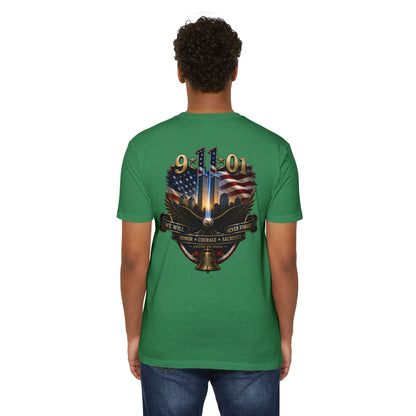 9/11 Memorial T-Shirt — We Will Never Forget American Tribute Tee