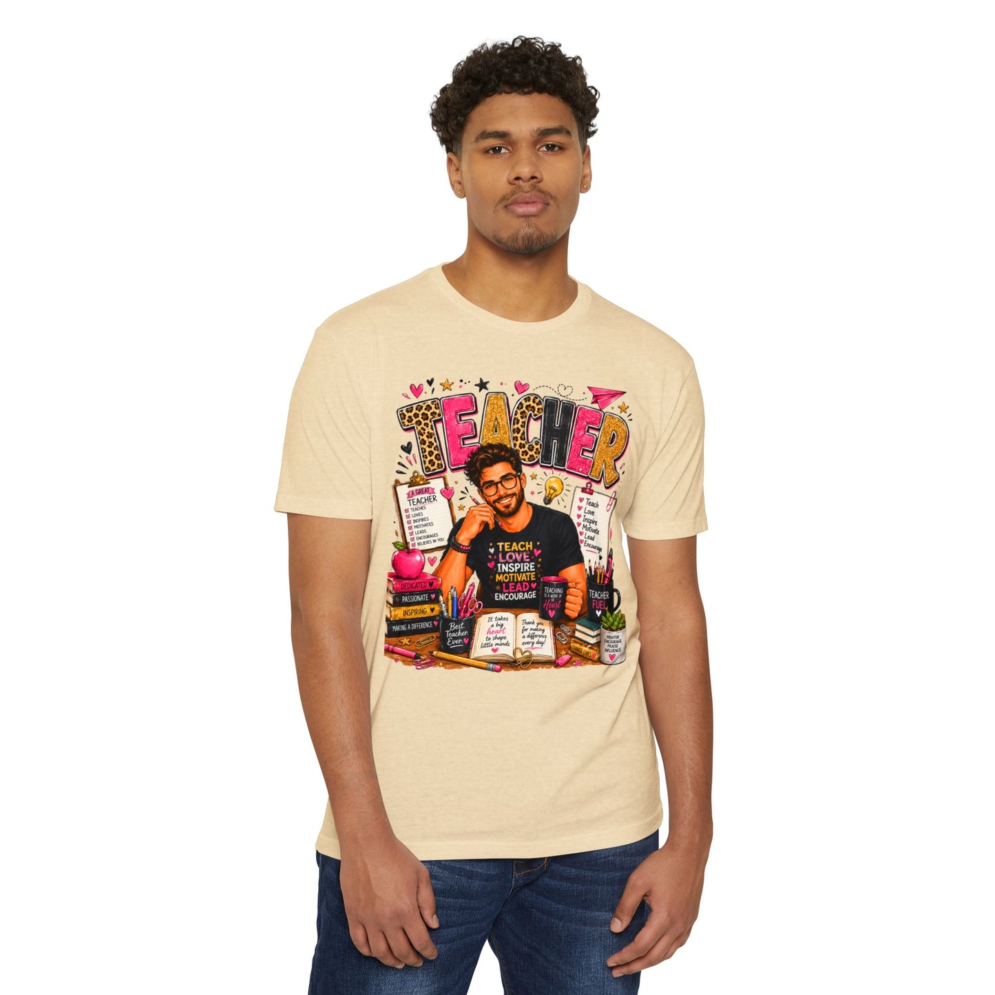 Teacher Appreciation T-Shirt — "Teach Love Inspire" Colorful Teacher Graphic Tee