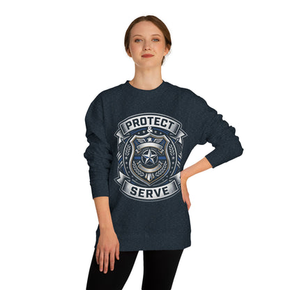 Protect & Serve Sweatshirt — Police Badge Crewneck