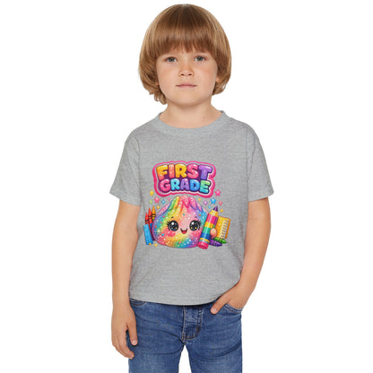 First Grade Toddler T‑Shirt — Cute Rainbow Squishie Back-to-School Tee