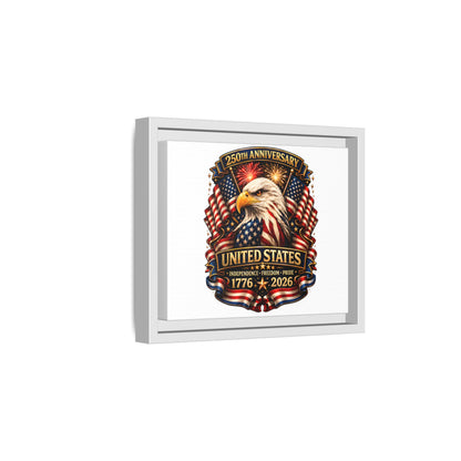 Patriotic Eagle 250th Anniversary Framed Canvas Print — United States 1776–2026