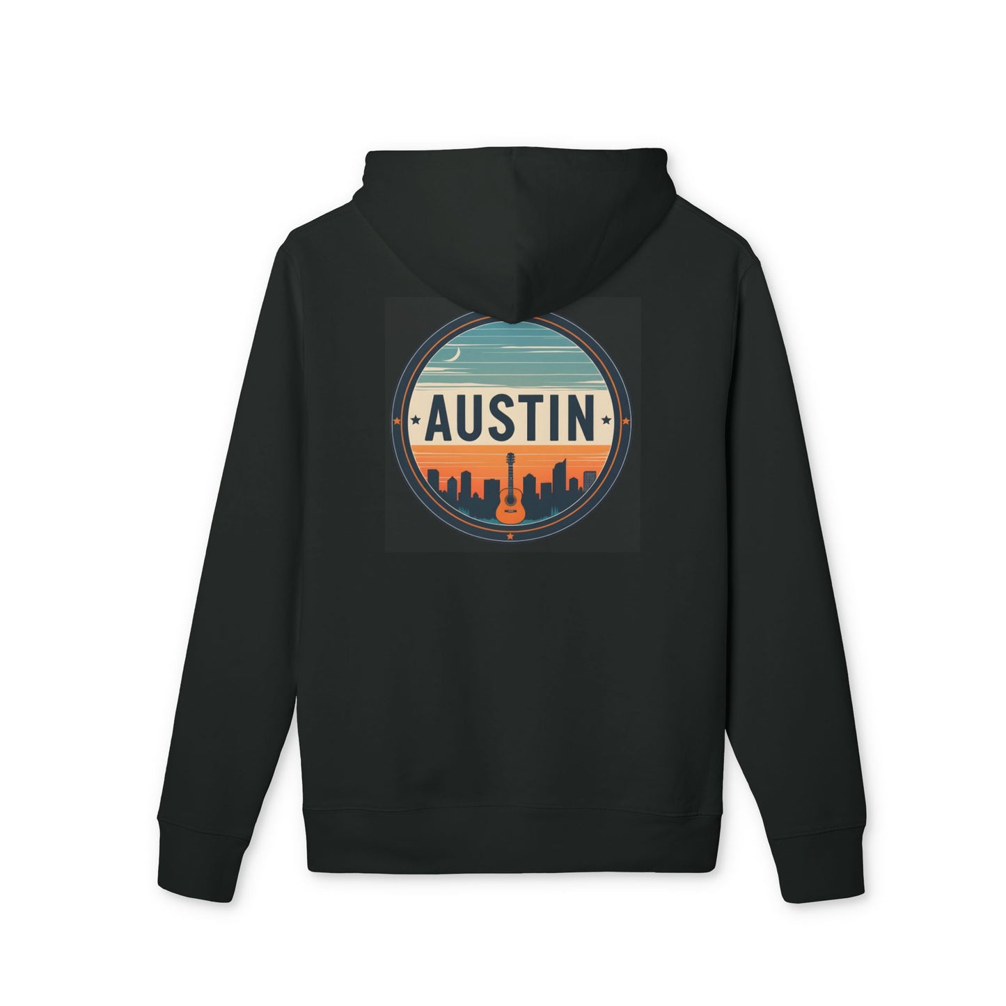 Austin Skyline Hoodie — Retro Sunset Cityscape Pullover