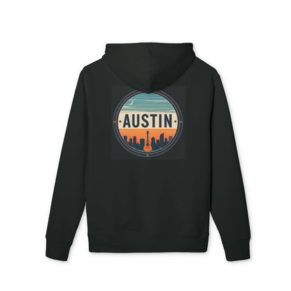 Austin Skyline Hoodie — Retro Sunset Cityscape Pullover