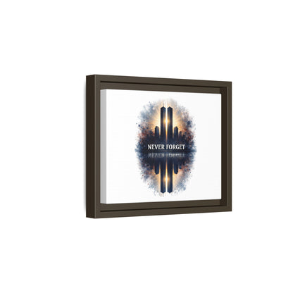 Never Forget Twin Towers Framed Canvas Print