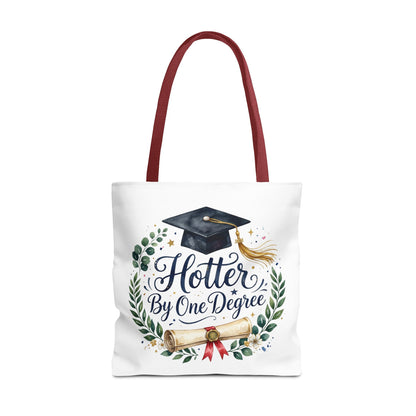 Graduation Tote Bag - "Hotter By One Degree" Cap & Diploma Gift Tote