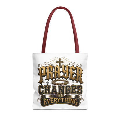 Prayer Changes Everything Tote Bag - Inspirational Christian Canvas Tote