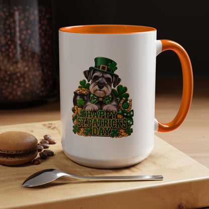 St. Patrick's Day Schnauzer Coffee Mug – Happy St. Patrick's Day Accent Mug