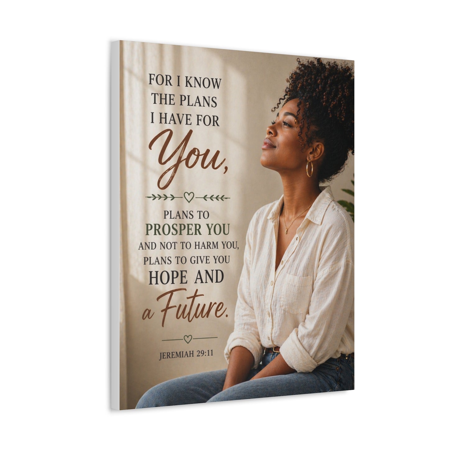 Jeremiah 29:11 Canvas Wall Art — "For I Know the Plans I Have for You" Inspirational Stretched Canvas